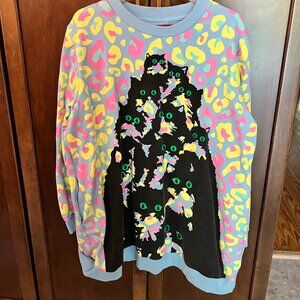 Pretty Snake  Puff Leopard Kitty Sweatshirt Dress